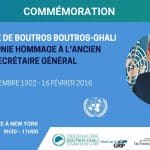 Commémoration du centenaire de Boutros-Boutros Ghali – 14 novembre 2022