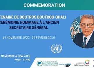 Commémoration du centenaire de Boutros-Boutros Ghali – 14 novembre 2022
