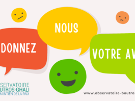 Questionnaire – Lettre d’information et activités de l’Observatoire Boutros-Ghali