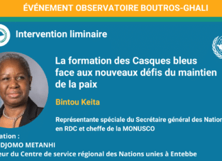 Vidéo : Intervention principale par la RSSG Bintou Keita pour le séminaire de l’Observatoire Boutros-Ghali à Entebbe