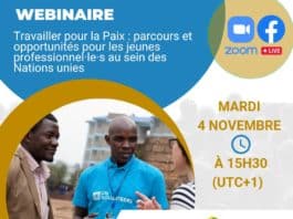 Webinaire – Travailler pour la Paix : parcours et opportunités pour les jeunes professionnel·le·s au sein des Nations unies