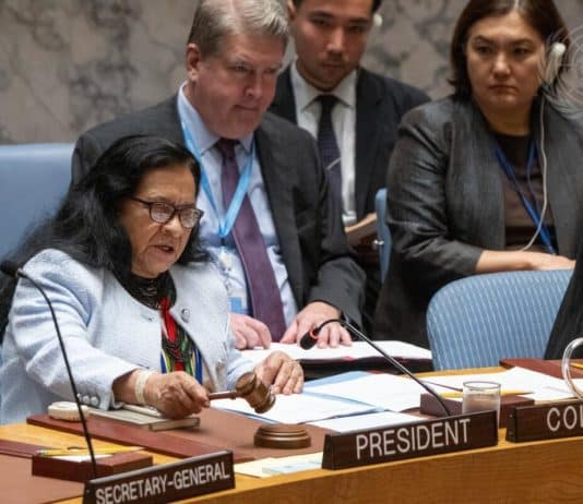 Lettre d’information de juin 2026 Leonor Zalabata Torres, représentante permanente de la Colombie auprès des Nations unies et présidente du Conseil de sécurité pour le mois de juin, préside la réunion du Conseil de sécurité consacrée aux opérations de maintien de la paix des Nations unies. Crédit photo : UN Photo/Eskinder Debebe
